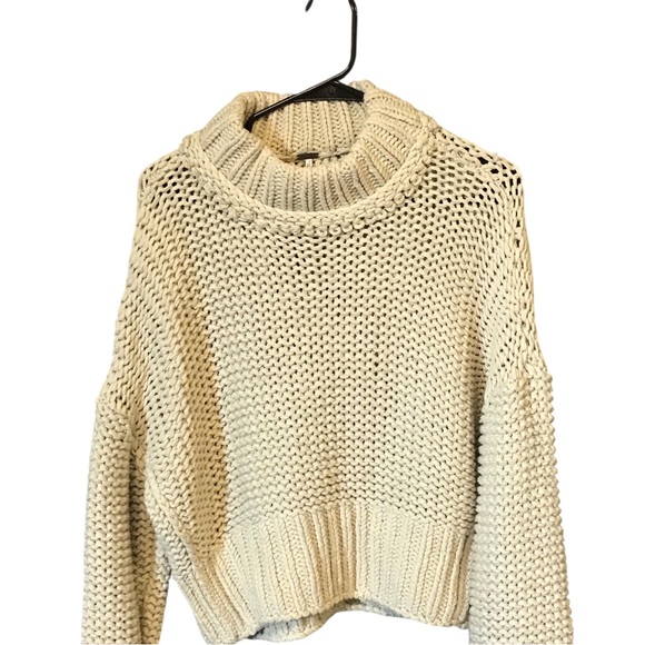 Free People Sweaters - Free people my only sunshine Chunky Knit Tan Sweater Women S relaxed mock neck